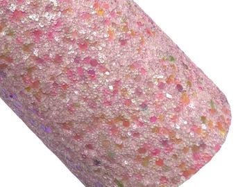 Pink Rainbow Unicorn Sparkles Chunky Glitter Leather