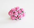 10 Pcs - 1.5cm Pink Mulberry Paper Flowers - 1.5cm Rounded Petal Roses