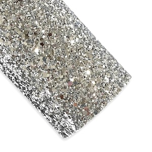 Glam Silber Sparkle Chunky Glitter Leder - Silber Glitzer Leder