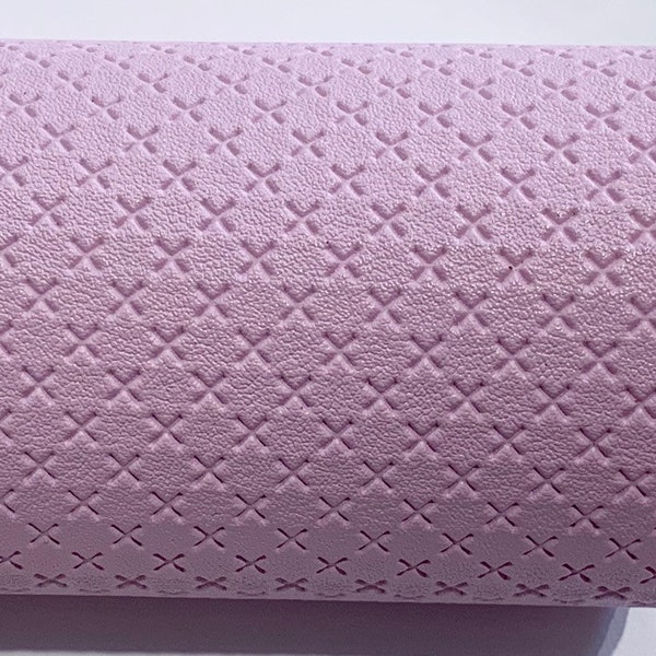 Pale Purple Cross Embossed Faux Leatherette