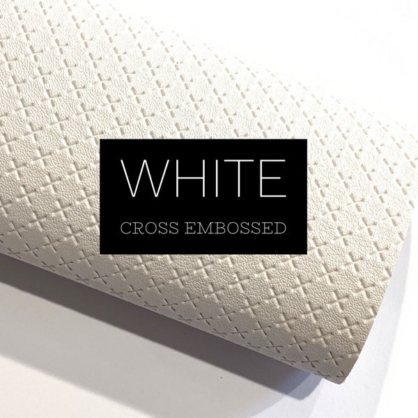 White Cross Embossed Faux Leatherette A4 sheets