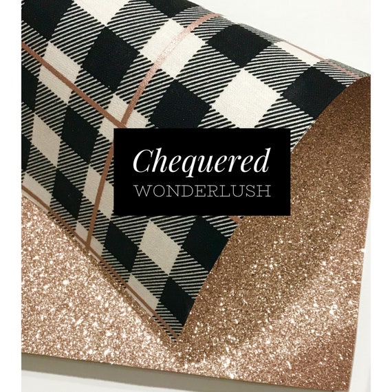 Chequered Wonderlush Merino Wool Felt Backed / Glitter backed sheet Il_570xn