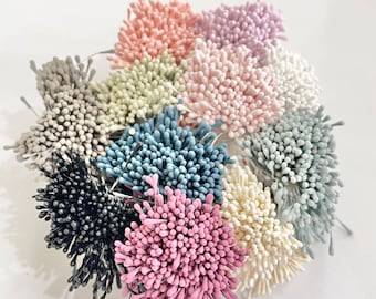 1.5mm Cotten Stem Artificial Flower Stamens - Choice of 8 Colours