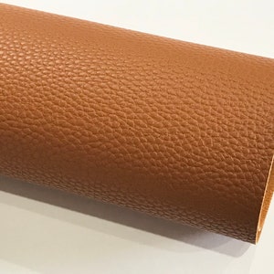 タンブラウンテクスチャードレザーレットA4シート1.0 mmライチプリントレザーレット