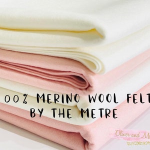 Weißer reiner Wollfilz als Meterware - 1 mm weißer Merinowollfilz - Nr. 56