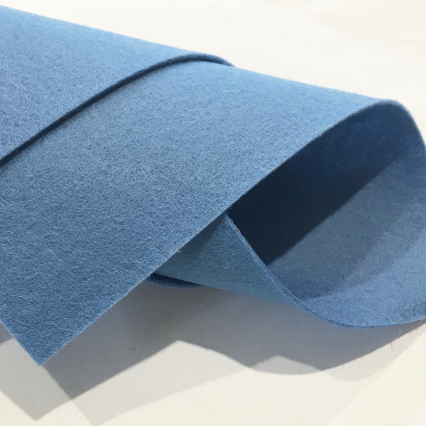 1mm Carolina Blue Merino Wool Felt A4 8 x 11" Sheet - No. 58- Pure Wool Felt - Australian Merino Wool