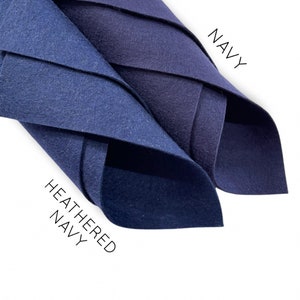 1 mm Wollfilz aus Merinowolle - Heather Navy