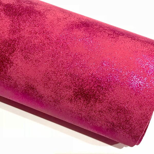 Hot Fuchsia Pink Shimmer Smooth Leatherette