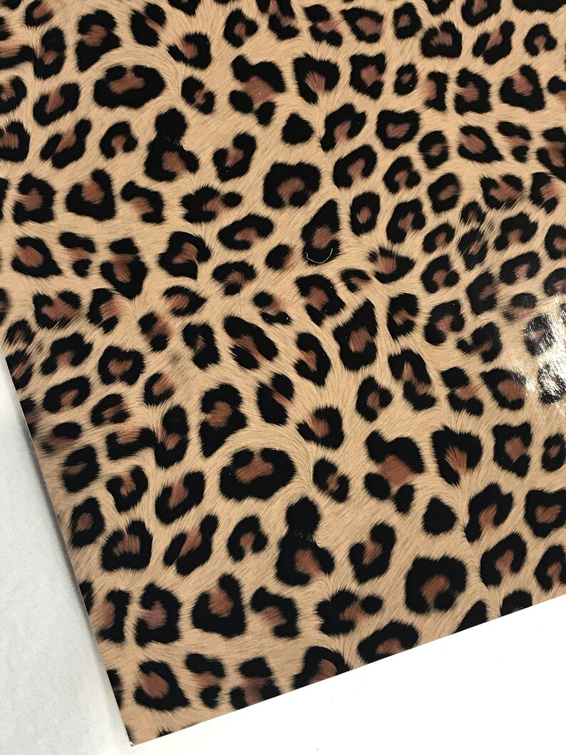 leopard tiger print vinyl leatherette a4 sheets tan etsy
