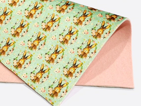 1" Some Bunny Loves Me Bow Velvet - Pink Wool or Glitter Backed Il_570xn