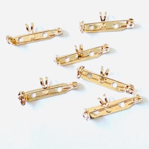 ブローチ留め金（バチ付き） - ブローチ留め金（バチ付き）バー - 2 in 1 ペンダントブローチ - バック付きブローチバー（ピンク） - 18Kゴールドメッキ