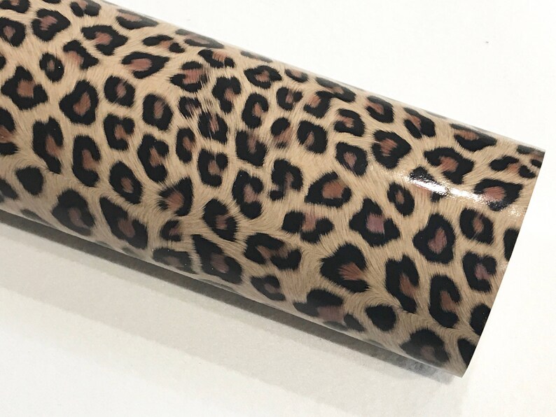 leopard tiger print vinyl leatherette a4 sheets tan etsy