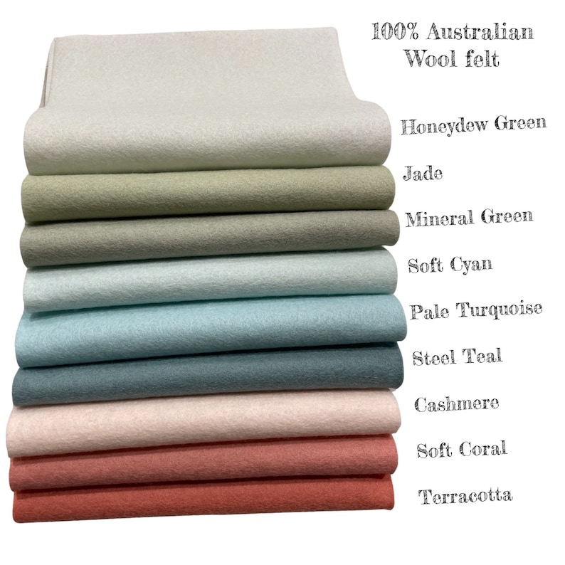 New Release Colours 8 X 12 Wool Felt Bundle 9 Brand New Colours image 2