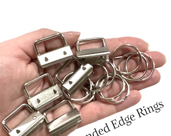 10 Pack Silver Key Fob Hardware 1 Inch (25mm) Key Fob with 25 mm Split Ring