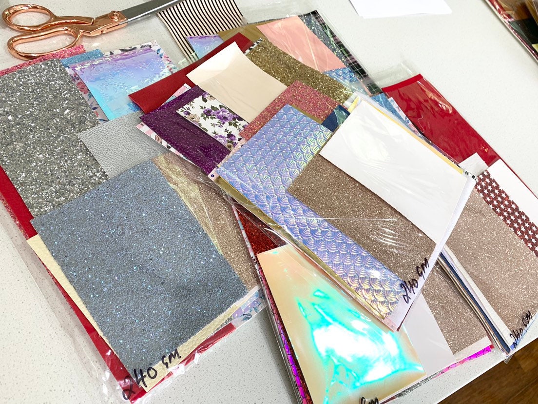 Scrap Packs of Leatherettes and Glitters - mixed colours, weights