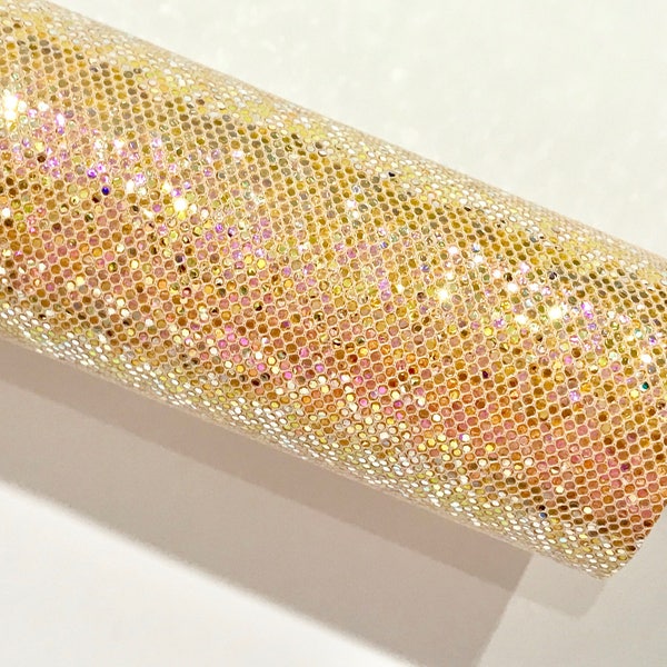 A4 Sheet Ritzy Glitz Golden Sunset Glitter Fabric