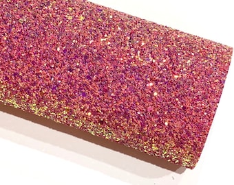 Pink Crush Iridescent Chunky Glitter Fabric