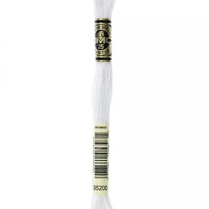 May include: White DMC embroidery floss, size 25, with a gold and black label that says "DMC Special Mouline 25 8.7 yd."