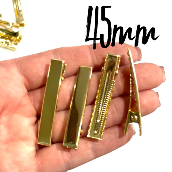 NEW 45mm Strong Premium Gold Alligator Hair Clips with teeth by Oliver