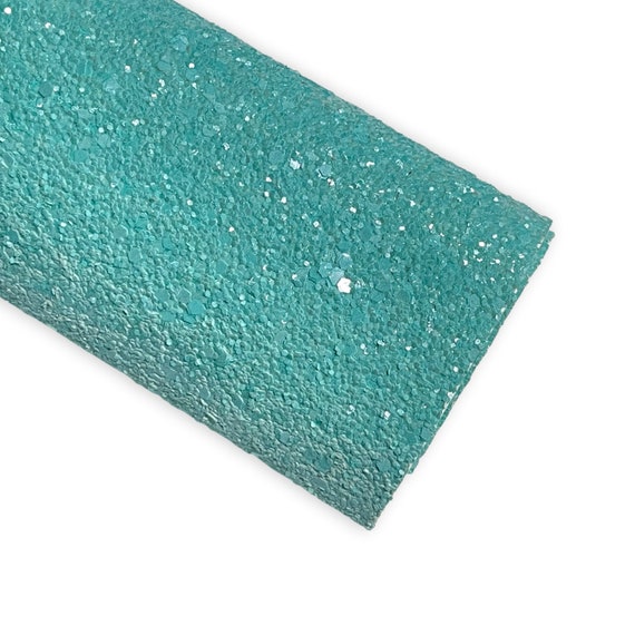 Matte Aqua Chunky Glitter Leather by Oliver and May Catch My Party
