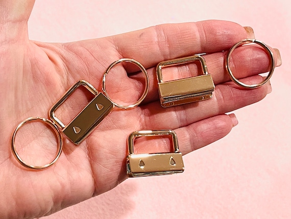 10 Pack Rose Gold Key Fob Hardware 1 Inch 25mm Key Fob With 25 Mm Split  Ring 
