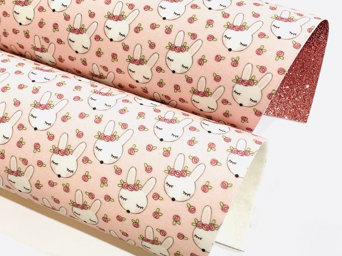 Rosey Bunny Merino Wool Felt or Fine Glitter Backed Fabric ...