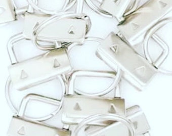 10 Pack Silver Key Fob Hardware 1 Inch (25mm) Key Fob with 25 mm Split Ring