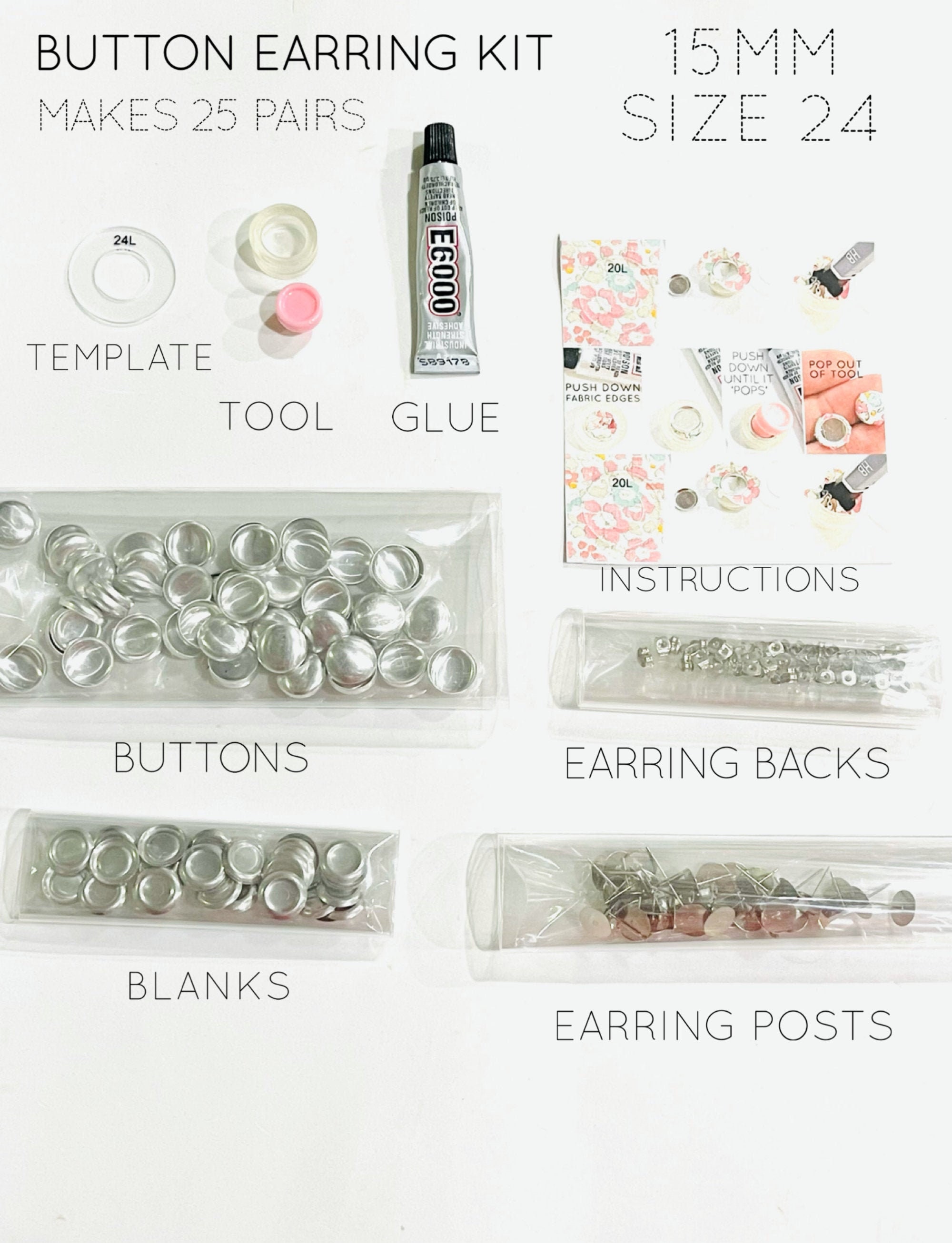 DIY Kit, DIY Jewelry Kit, Spring Craft, Statement Earrings