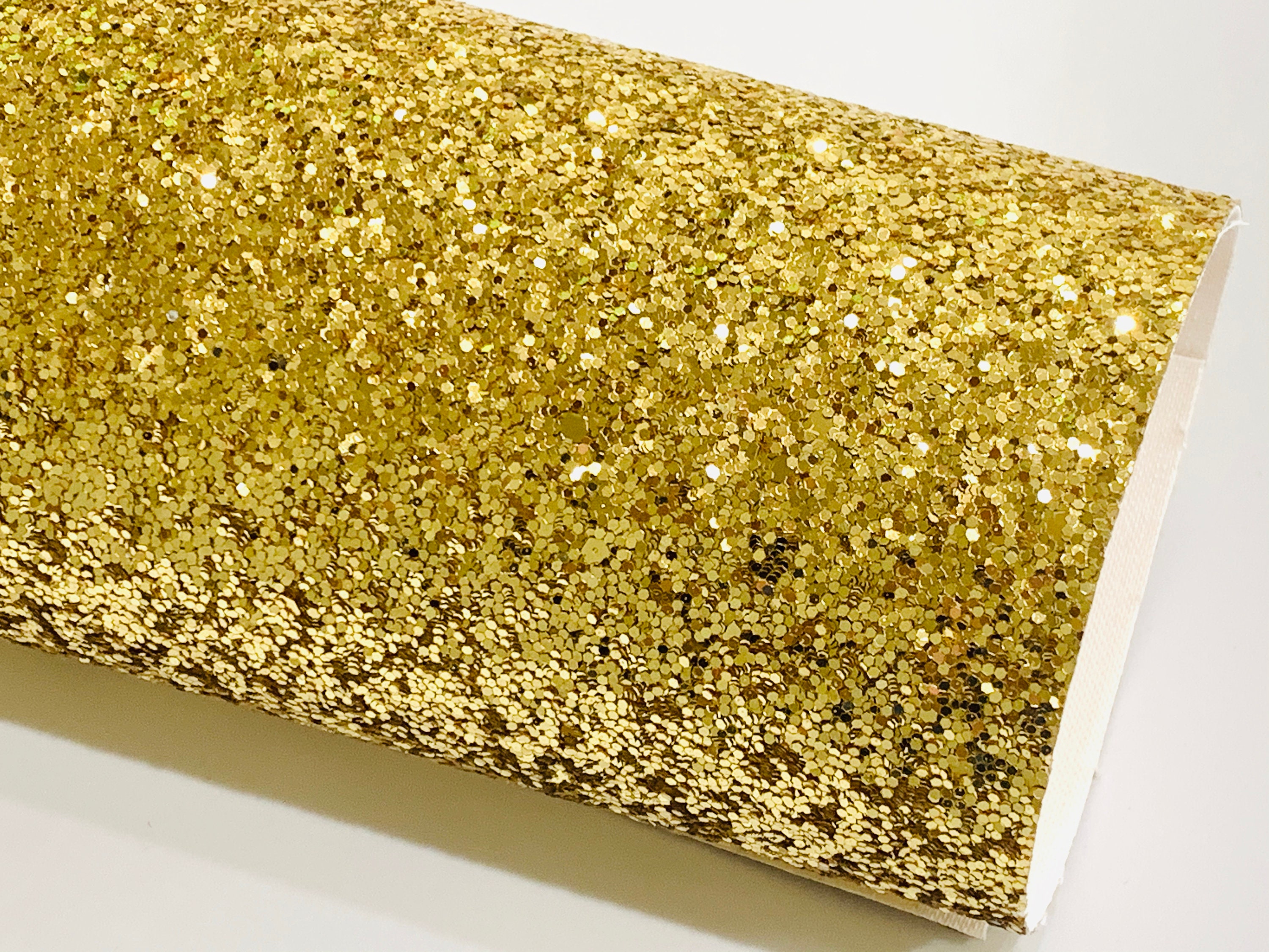 Yellow Gold Chunky Glitter Fabric 