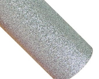 Silver Fine Glitter Leatherette