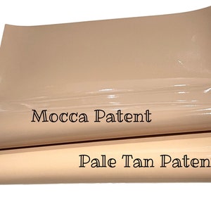 Mocca and Pale Tan Patent Leatherette