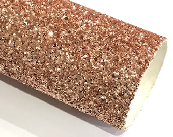 Rose Gold Chunky Glitter Leather Sheets
