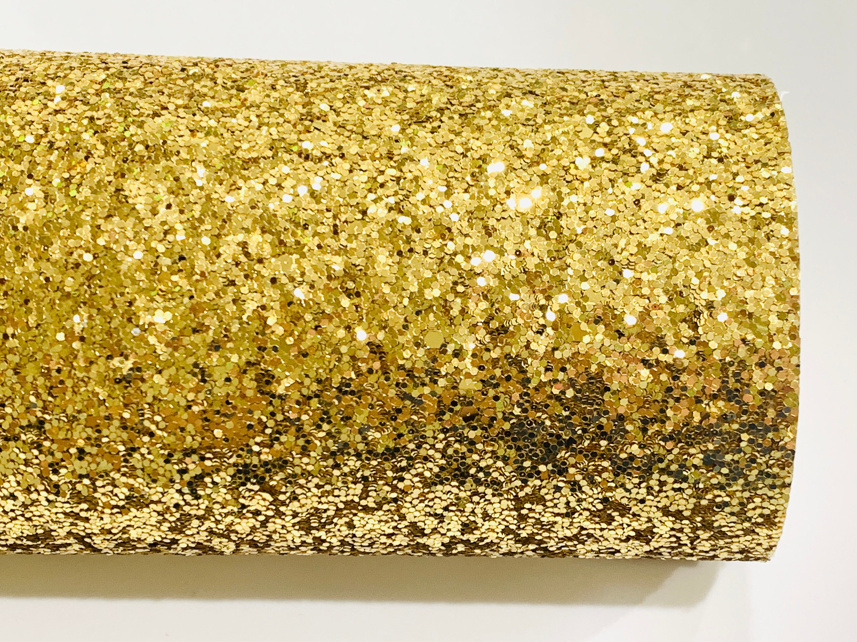 Yellow Gold Chunky Glitter Fabric 