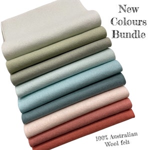 New Release Colours 8 X 12 Wool Felt Bundle 9 Brand New Colours image 1