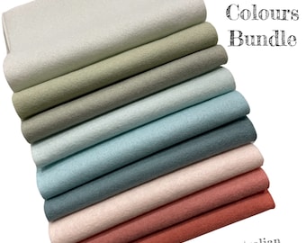 8" X 12" sheets - 100% Merino Pure Wool Felt Bundle - New Release Colours