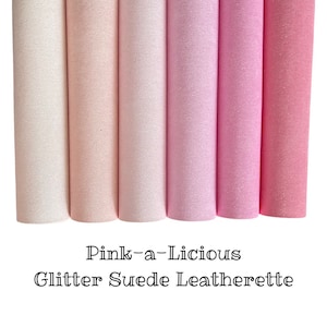Pink-a-Licious Glitter Suede Leatherettes - Shimmer Suede Leather