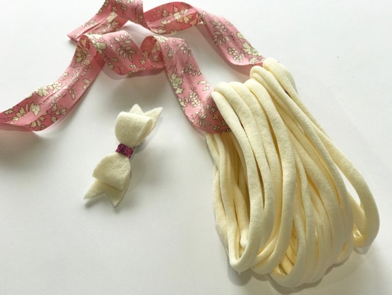 25 Super Soft IVORY THIN Nylon Headbands 6mm 26cm Super Stretchy Baby Headbands Wholesale Bulk Soft Nylon Headbands | Ivory | Aussie Seller Il_570xn
