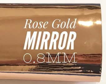 Rose Gold Patent Mirror Leatherette  - Thickness Mirror Rose Gold Glossy Leather