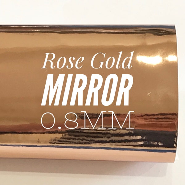 Rose Gold Patent Mirror Leatherette  - Thickness Mirror Rose Gold Glossy Leather