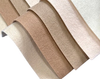 The Neutrals Merino Wool Felt 5 Sheet Bundle