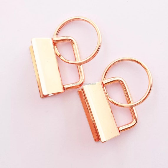 Bulk 50 Pack Rose Gold Key Fob Hardware 1 Inch 25mm Key Fob With 25 Mm Split Ring Etsy