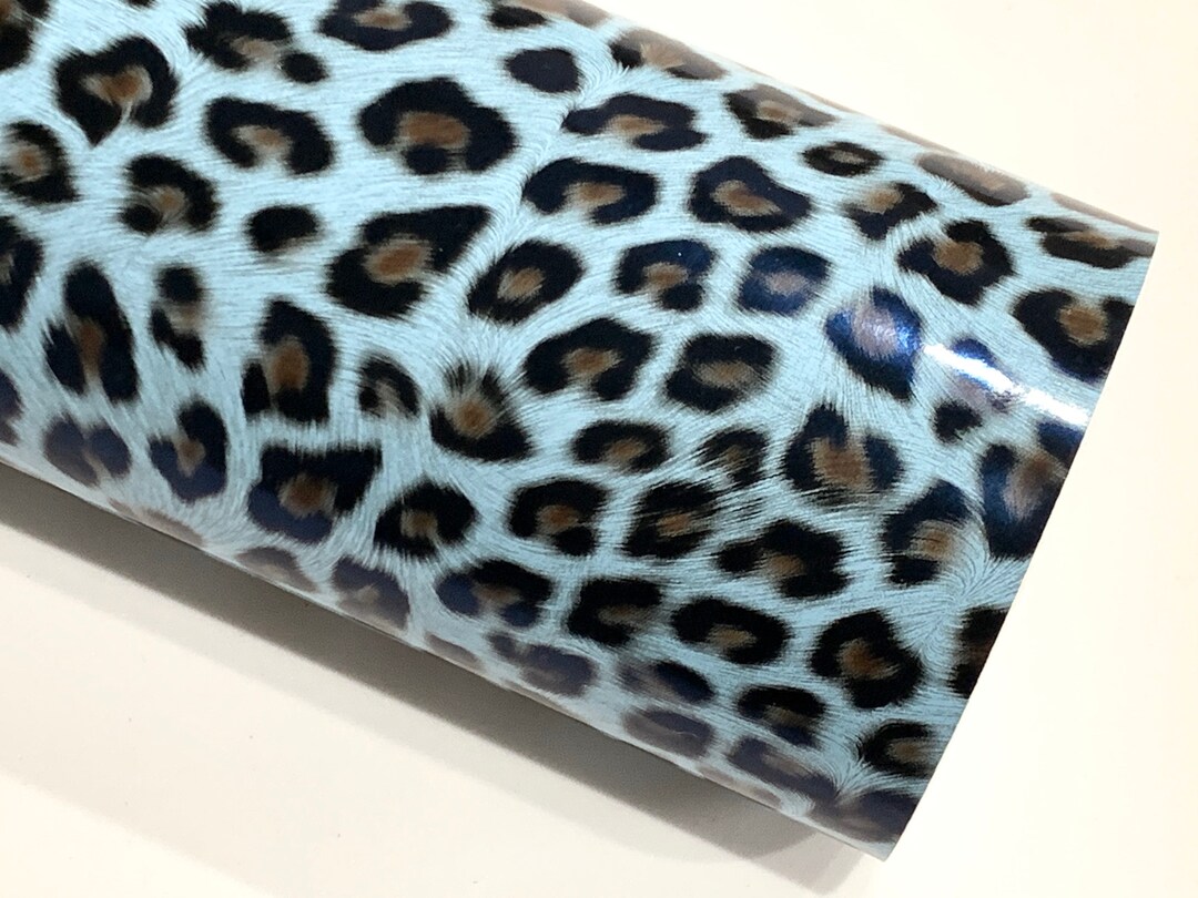 Leopard Tiger Print Vinyl Leatherette A4 Sheets Blue Etsy