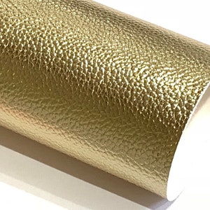 Pale Gold Metallic Leatherette 1.2mm Faux Leather Sheet  A4