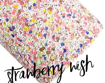 Strawberry Wish Premium Felted Chunky Glitter | Bow Supplies | Bow making Glitters | Bow Makers Supplies