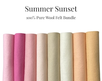 Sommer-Sonnenuntergang-Paket aus 100 % reinem Wollfilz