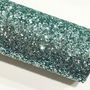 Teal Green Chunky Glitter Leather | Glitter Leather Sheets