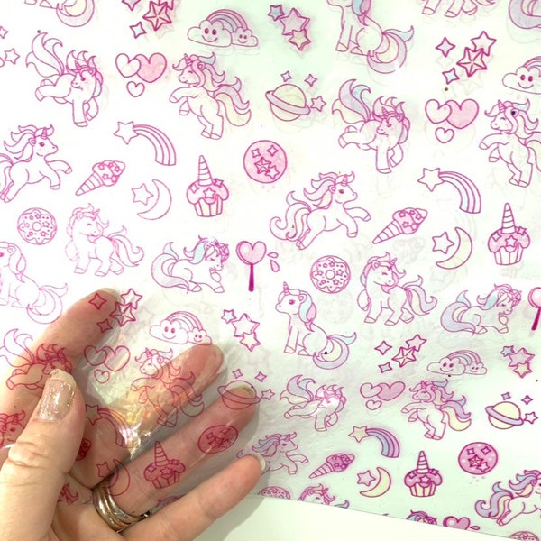 Clear Unicorn Print  PVC Sheets