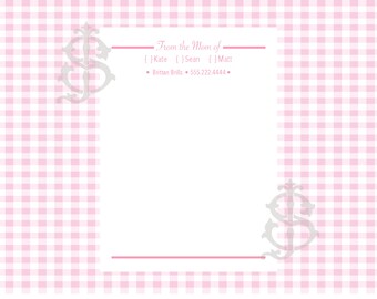 From the Mom of Notepad / Personalized Notepad / Pink Notepad / Mom Notes / Mom Notepad