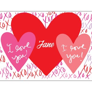 Valentines Placemat, Valentine&#39;s Placemat, Girl Placemat, Candy Placemat, Heart Placemat, Kids Placemat, Pink Placemat, Laminated Placemat