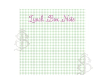 Lunch Box Notepad / Lunch Box Love Notes Notepad / Kids / School / School Days / Gingham / Notepad